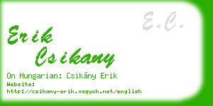 erik csikany business card